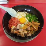 ラーメン 山岡家 - えびまぜそばのコロチャーシュートッピング(850円＋130円)