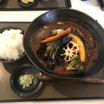 蕎麦さとやま - 特製カレー南蛮 さとやま活火山（野菜）＠1450円