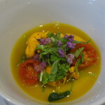 レストラン ラ・フロレゾン・ドゥ・タケウチ - ～LE MOULES～モンサンミッシェル産ムール貝のロワイヤル サフランの香るブイヨンとセロリのエッセンス