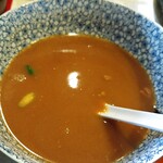 麺哲支店 麺野郎 - 西成ホルモン風菊脂醤油馬鹿つけ麺-スープ割