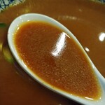 麺哲支店 麺野郎 - 西成ホルモン風菊脂醤油馬鹿つけ麺-スープ割