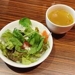 Jikasei Pittsu Xaandosuteki Nikubarubisutekka - ピザランチの、スープ＆サラダ　2020.11