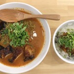 チリトマ ラーメン THANK - チリトマトラーメン＋トマトラー油丼