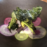 Terroir愛と胃袋 - 石毛さんという、農家の方の野菜　ネギのソースとエビのソースが絶品