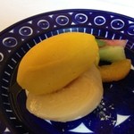 リストランテ・マッサ - 桃のコンポートとマンゴーのソルベ