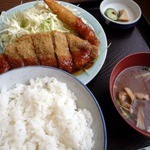 天ひろ - えびミックス定食（肩ロース）　1