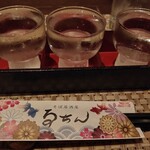 Soba Izakaya Ruchin - 日本酒飲み比べ