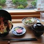 茶屋おがまち - 「九頭竜舞茸の天丼」と「おろし蕎麦」のセット