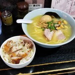 塩そば専門店 桑ばら - チャーマヨ丼＋ムール貝の塩そば
