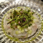 銀座うかい亭 - 真ゴチのカルパッチョ・青柚子胡椒のヴィネグレット