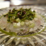 銀座うかい亭 - 真ゴチのカルパッチョ・青柚子胡椒のヴィネグレット