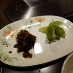 銀座うかい亭 - 食事：しぐれ煮、香の物