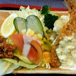 定食のおかず、今日はアジフライ