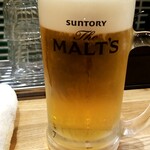 かつぎや - 生ビール：400円+税