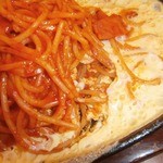 カフェ ジートレス - 鉄板イタリアンスパゲティ：ジャンボ③up半熟状の玉子