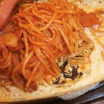 カフェ ジートレス - 鉄板イタリアンスパゲティ：ジャンボ④upスパ麺は鉄板直置き
