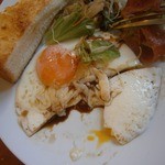 カフェ ジートレス - 洋食セット③目玉焼きがダブルだった！
