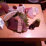 心楽 - 絶品お造りの盛り合わせ。今日は鰹が目玉でした。