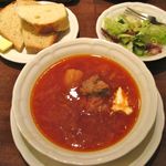 Cランチ　ボルシチ&パン&サラダ