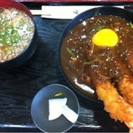 たつや - 2012.7.20　えびカレー丼（温かいそば付き）1000円