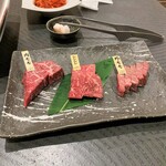 ゴッテリ - 赤身３点盛。1680円+税