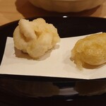 鮨 むらやま - 白子と栗の天ぷら