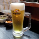 いかやき やまげん - 一番搾り生ビール