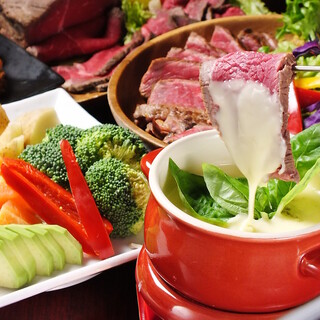 チーズフォンデュ食べ放題 ローストビーフランチコース 2時間飲み放題全8品3600円 2500円 お肉料理食べ放題 個室居酒屋 隆盛 新宿東口店 Ryusei 西武新宿 居酒屋 食べログ