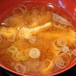 天ぷら 酎兵衛 - 天ぷら 酎兵衛 ＠西葛西 ランチに付く揚げの味噌汁