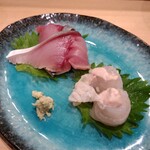 寿司大 - しめ鯖＆カワハギ肝巻き