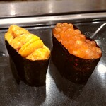 寿司大 - ウニと生イクラ