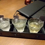 魚粋 - 日本酒３種飲み比べ