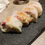 にくがとう - ふぐとセンマイの棒鮨