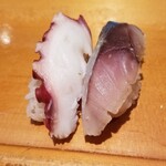魚がし寿司 - タコ＋サバ