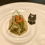 イチリン ハナレ - 搾菜のカッペリーニ 甘海老と雲丹のせ