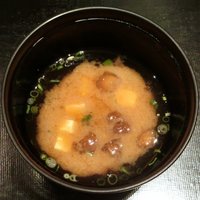 銀座むらき - 甘エビ＆まぐろ丼 1000円 の味噌汁