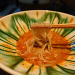 明道町中国菜 一星 - 残ったゴマダレに実家いずみの麵を投入して担担麵♪