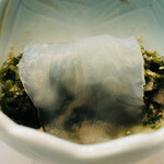 寿司栄 - カワハギと肝醤油