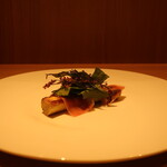 RISTORANTE IL NODO - 小田原 志村さんのマコモダケ 柳蓼、生ハム添え