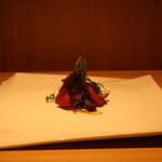 RISTORANTE IL NODO - 天城 山本さんの鹿ロース藁焼き 渡辺農園の人参添え