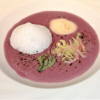 フランス料理　レ・セレブリテ ホテル日航大阪 - 紅イモのポタージュ　