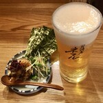 Izakaya Nemaru - 黒ラベル生490円+、なめろう580円+