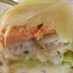フランス料理グルメ - 天然ほたて貝のキャベツ包みの断面