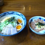 Suzume No Oyado - 冷やし野菜まぜ麺ととりそぼろごはん