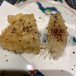 Kanazawa - フカヒレ天にフグ卵巣糠漬けで塩味を足す