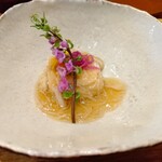 天ぷら たけうち - 焼き胡麻豆腐ズワイ蟹ジュレ