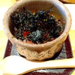 天ぷら たけうち - 富山の蛍烏賊といくらの醤油漬けの茶碗蒸し