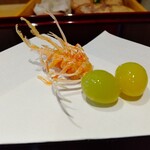 天ぷら たけうち - 車海老頭と銀杏
