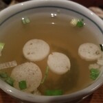 三葉洞 - 焼きおにぎり 2個(500円)　についてくる鶏スープ