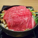 Shabushabu Sukiyaki Koshitsu Dainingu Tenkuu - ランチメニュー 牛すき焼き